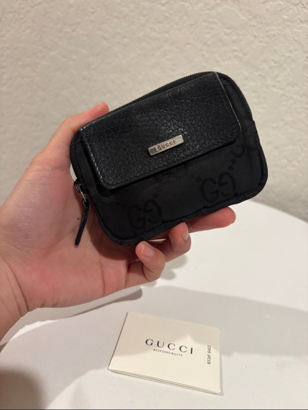 Gucci GG Coin Purse Black Canvas - Picture 12 of 12